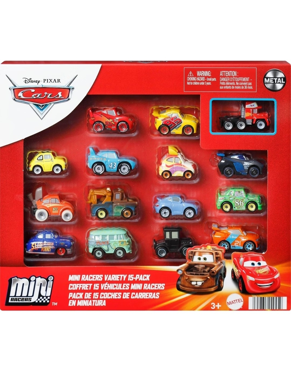 Disney Pixar Cars Mini Racers Variety 15-Pack - Multicolor